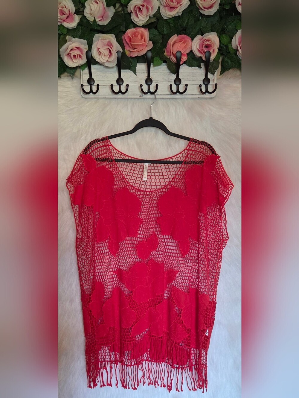 Seafolly Australia 100% Cotton Crochet Open Weave Cover-Up (NWOT)
